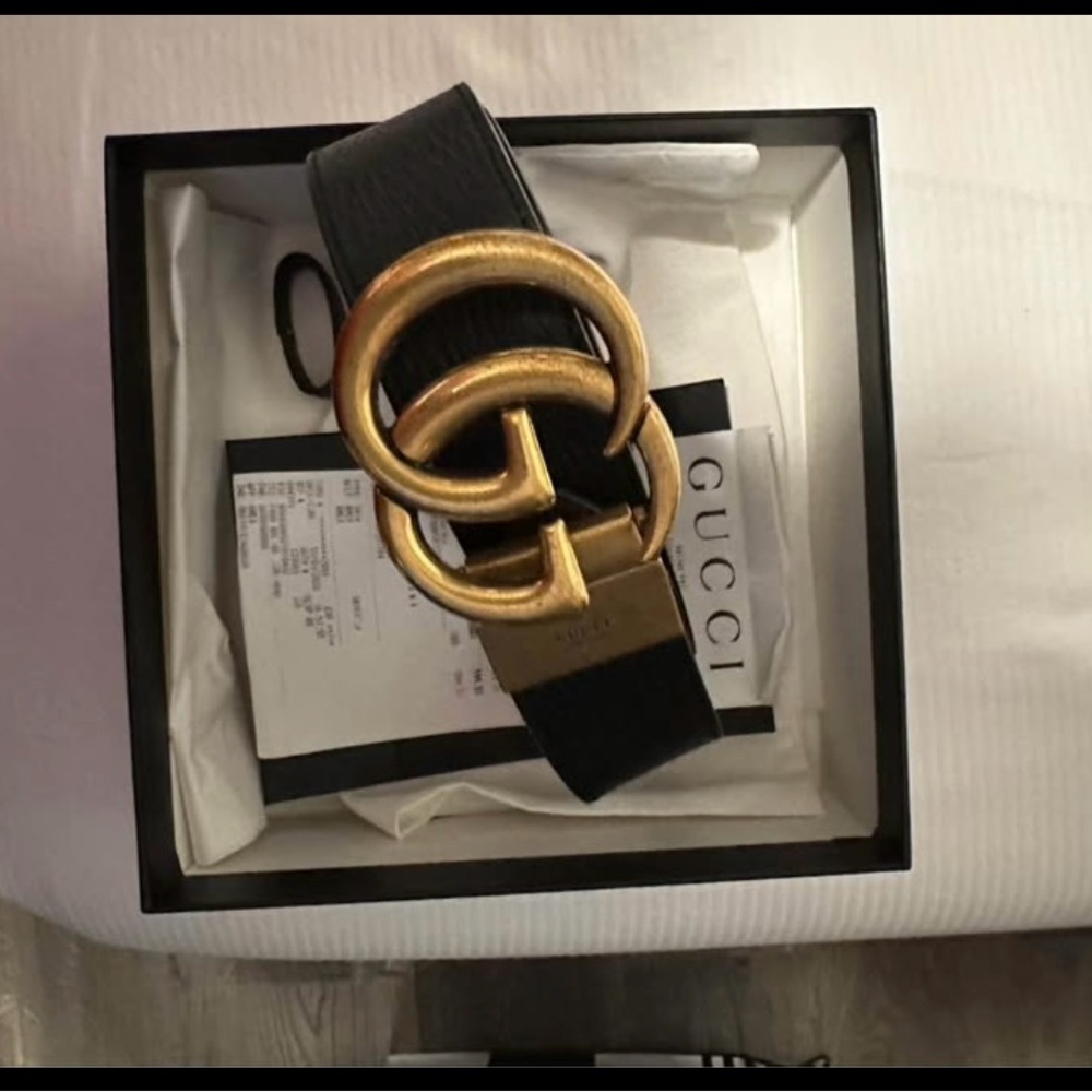 Gucci Black and Gold Belt